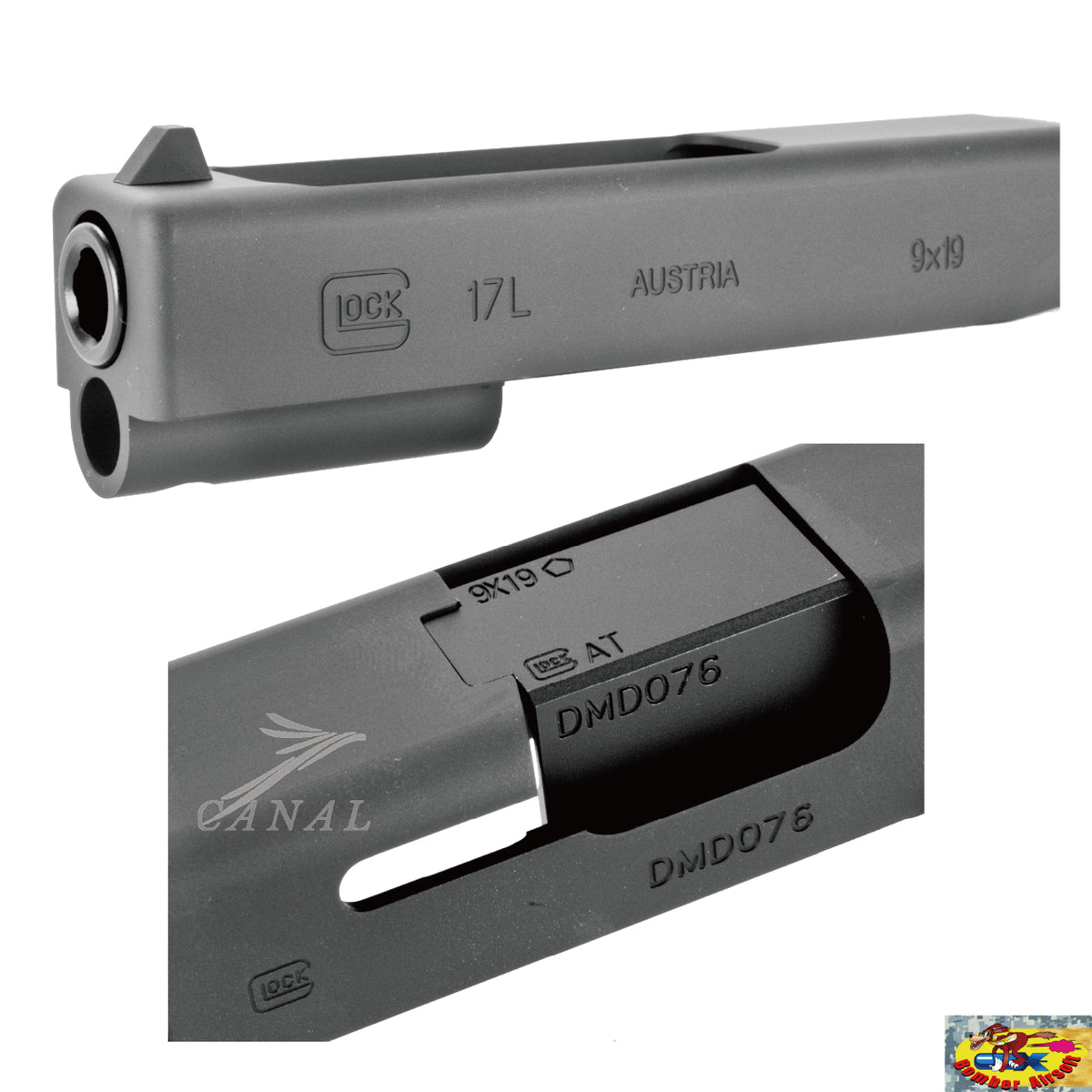 Bomber Airsoft] Glock17L スライドセット -ブラック MSMA-041-BK 