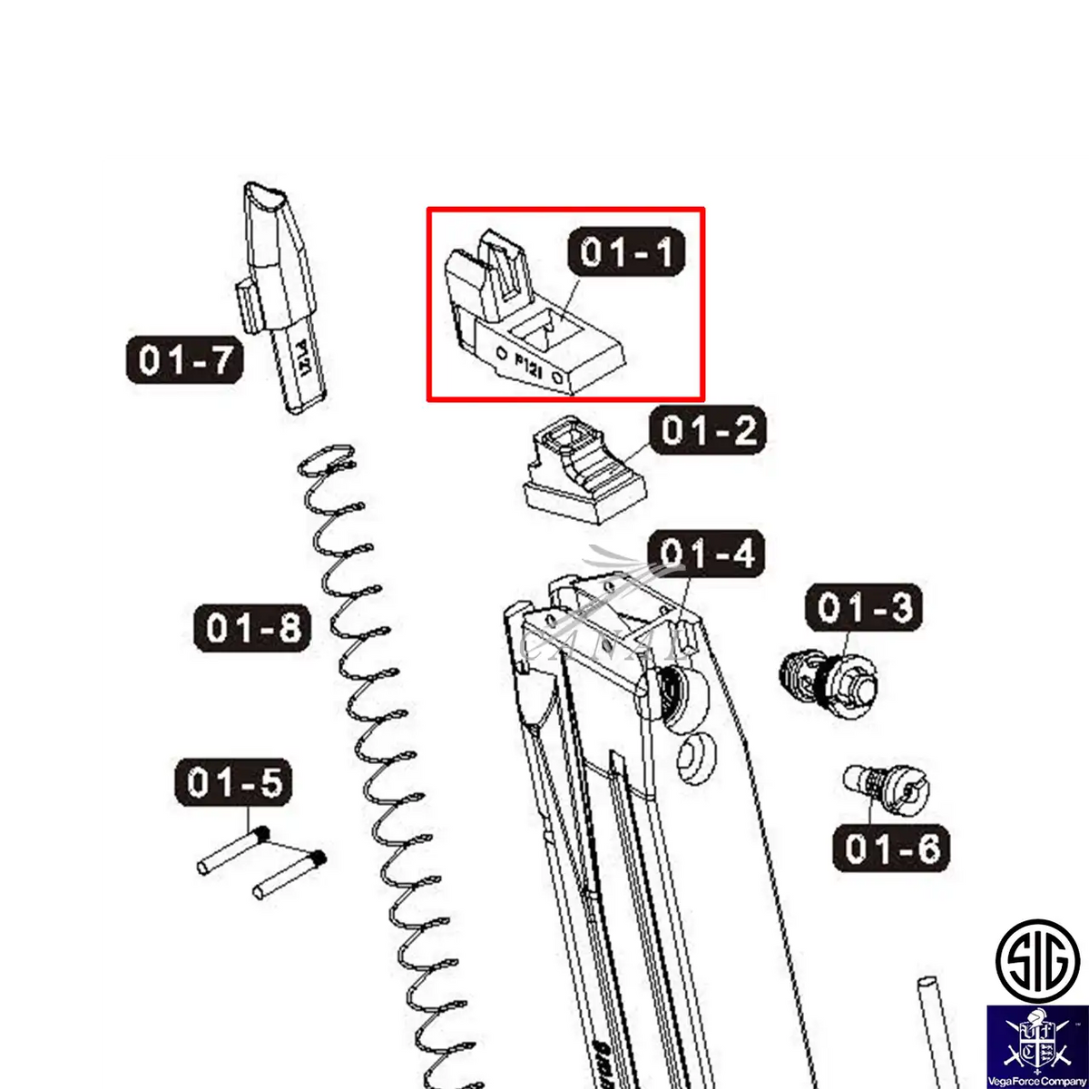 SIG/VFC純正パーツ] P320-M17/M18/XCARRY (VGCIMAG042) マガジンリップ