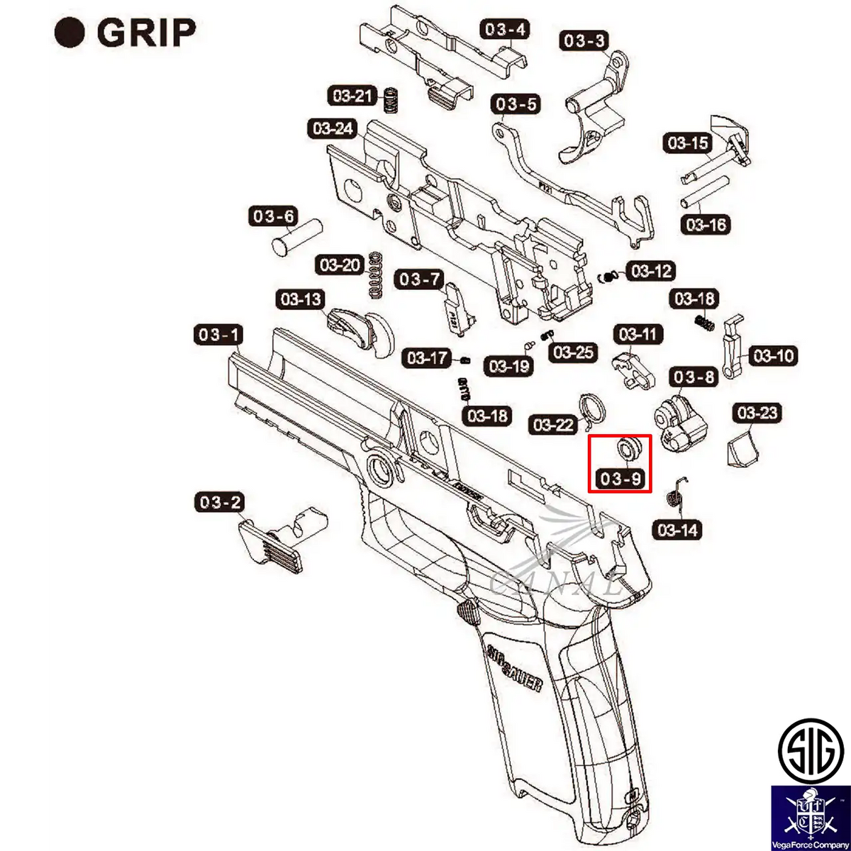 SIG/VFC純正パーツ] P320-M17/M18/XCARRY (VGCIPLK021) ハンマーローラー – Canal Online Store