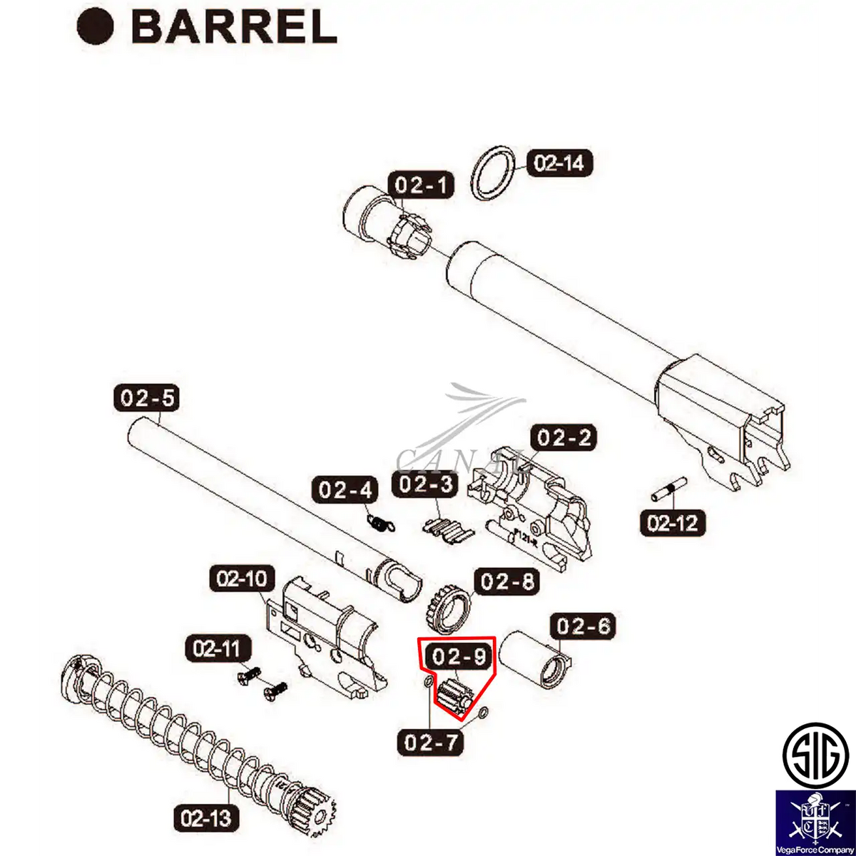 SIG/VFC純正パーツ] P320-M17/M18/XCARRY (VGCIHOP021) ホップ調整