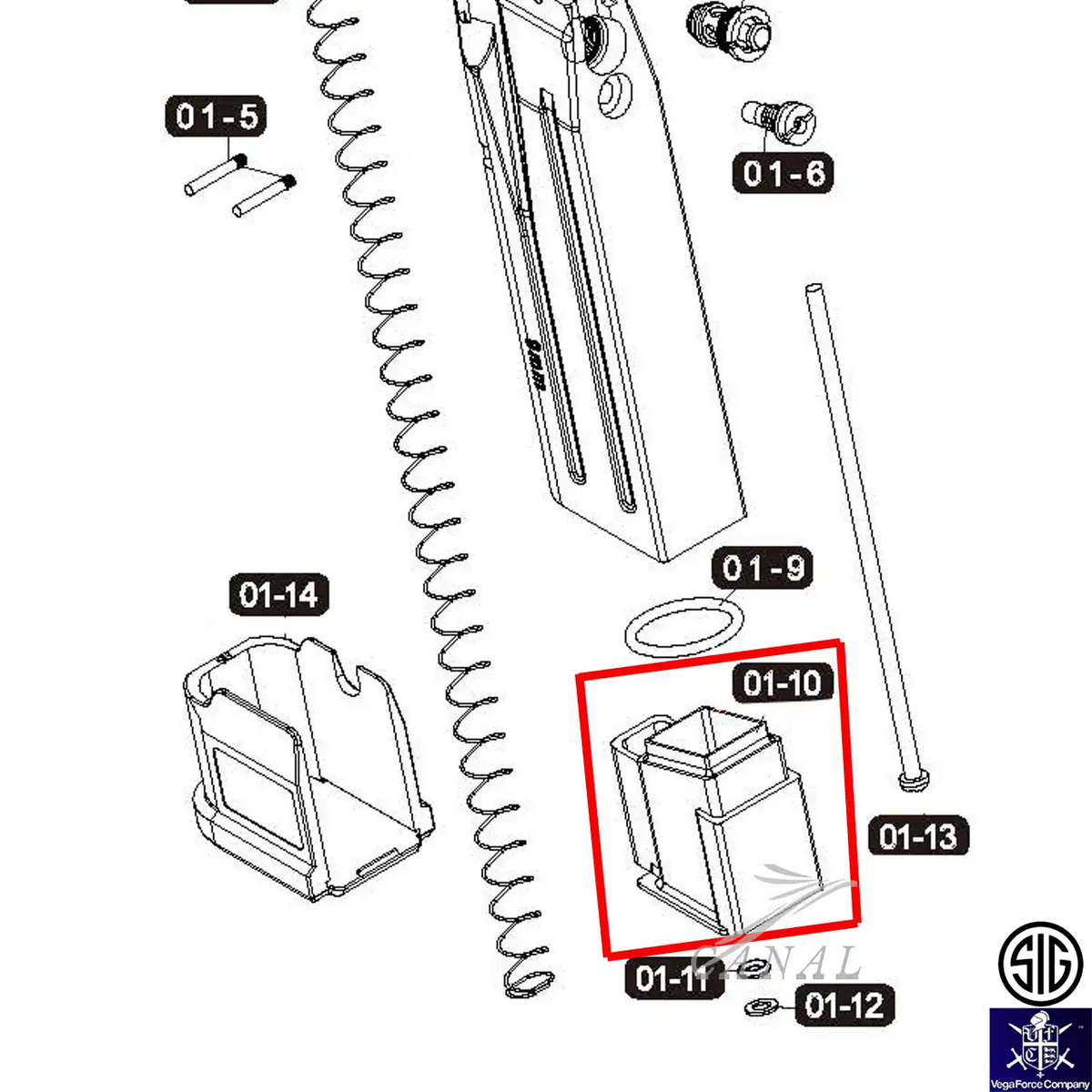 SIG/VFC純正パーツ] P320-M17 (VGCIMAG060) M17 ガスマガジン