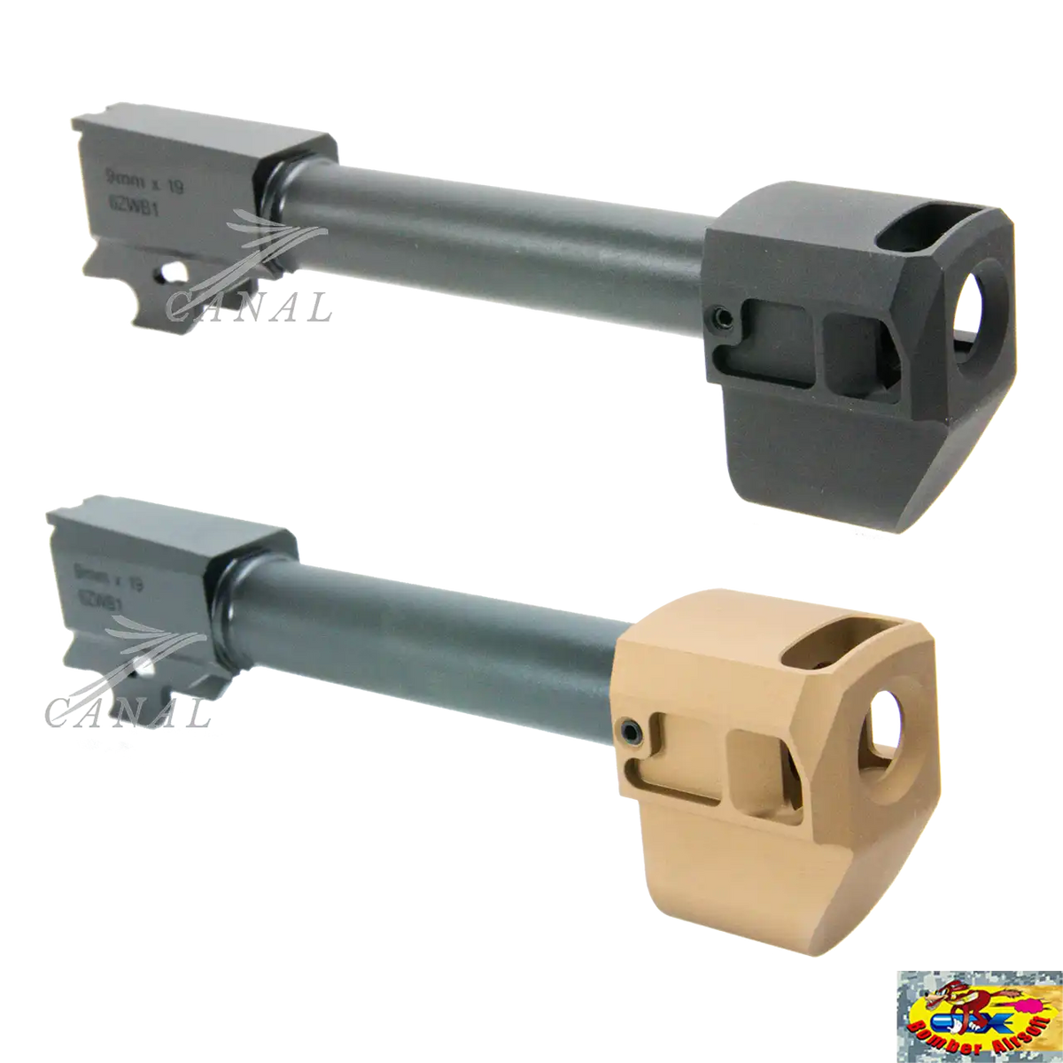 マルイ M&P9用スチールアウターバレルとアルミコンペンセイターセット マルイ M&P9用スチールアウターバレルとアルミコンペンセイター