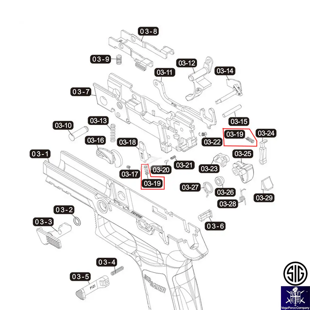 SIG/VFC純正パーツ] P320-M17/M18/XCARRY (VGCISPG003) ノッカーロック 